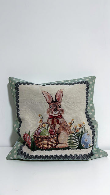 Decoratief Kussen Paashaas + Mandje