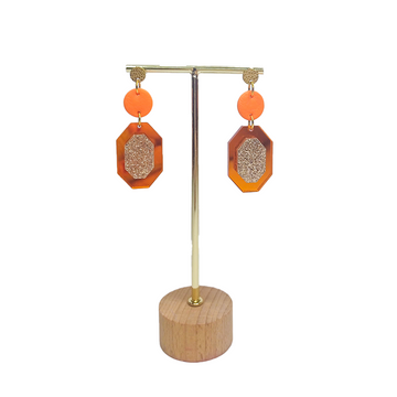 Orange Planets + Glitter Octagon